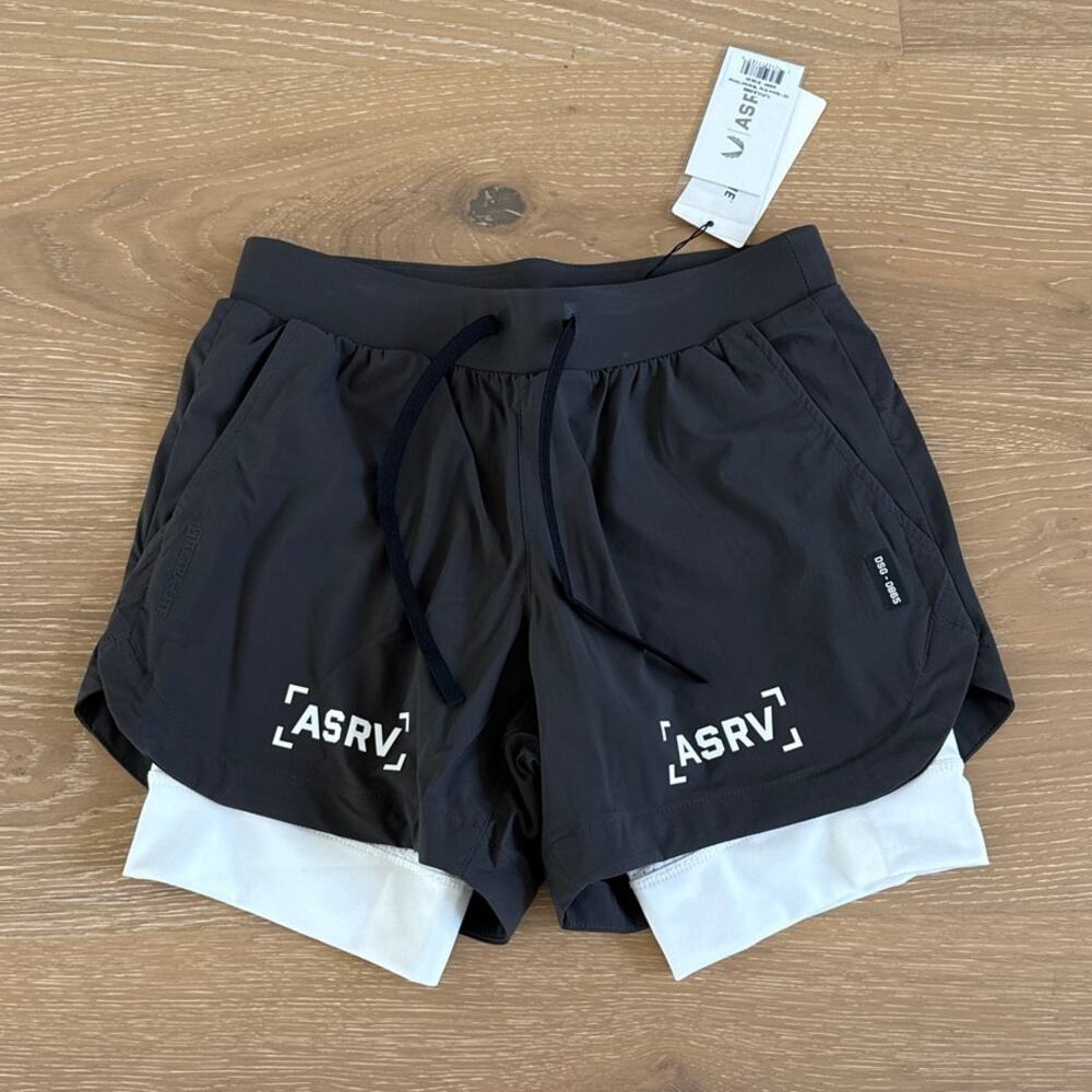ASRV Men's Training Shorts Tetra-Lite Bracket Size XS Gray White